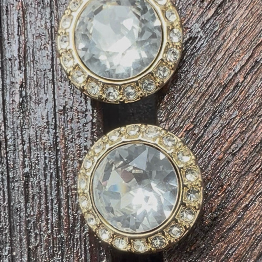 Givenchy Gold Crystal Studs - Vintage Glam - Picture 12 of 13